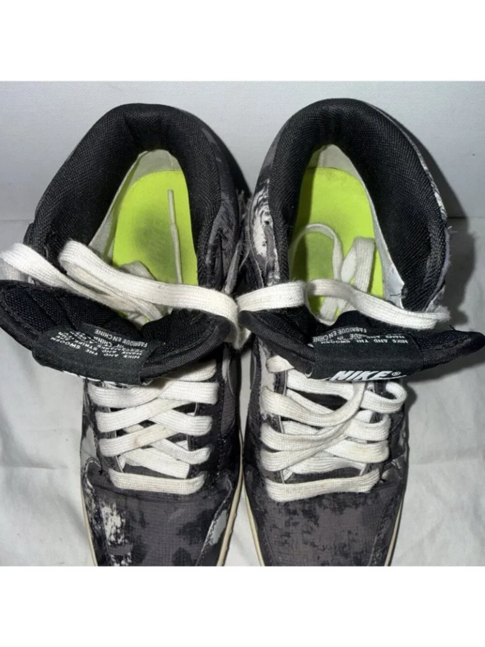 Nike Women’s Dunk Sky High Print Black 543258-004 Sneakers 8.5 Hidden Wedge